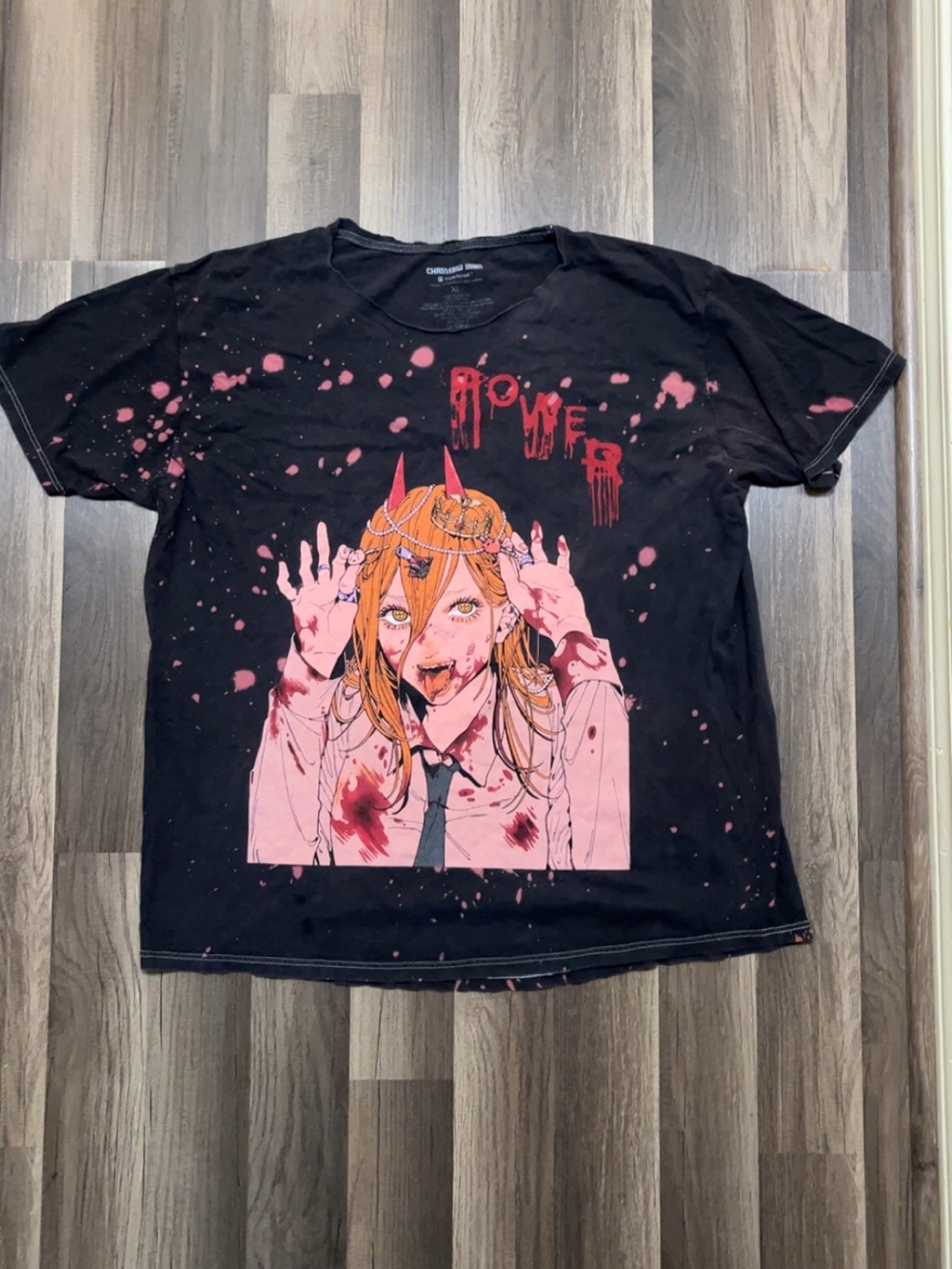 CHAINSAW MAN Bloody Horned Girl Mens XL Black Shirt